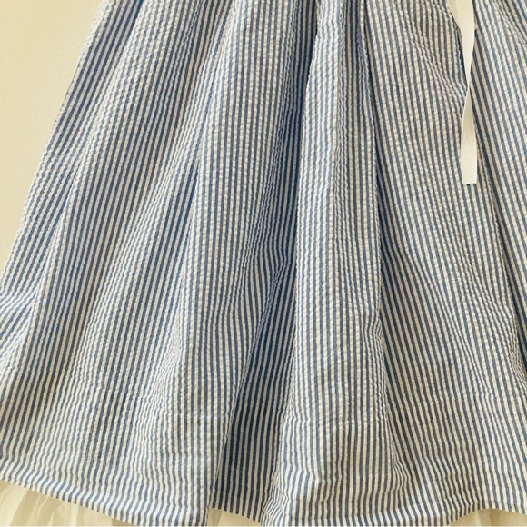 Ralph Lauren Girls 4 Blue Seersucker Wrap Dress - Picture 8 of 9